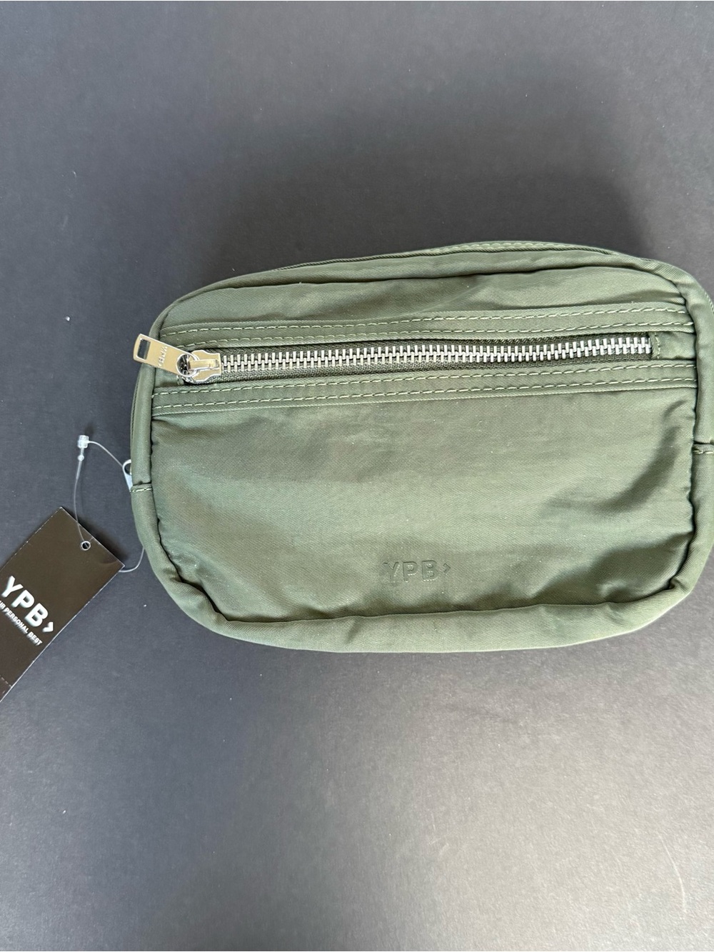 New with tags! YPB Olive Green Men’s Belt Bag with Front Zip Pocket